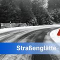 Glatte Straße und Schnee 